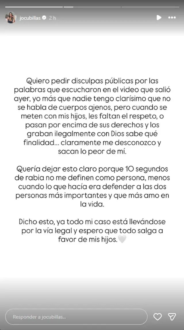 Comunicado de Johana 'Nena' Cubillas Comunicado de Johana 'Nena' Cubillas