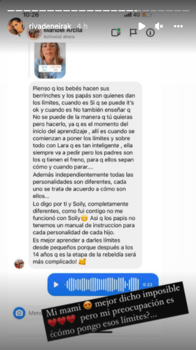 Korina Rivadeneira recibe los consejos de su madre