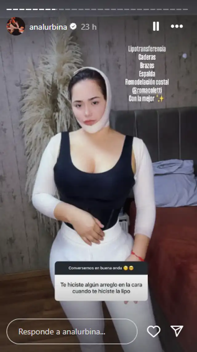  Ana Lucía Urbina de Corazón Serrano habla sobre su reciente cirugía estética. Foto: captura Instagram   