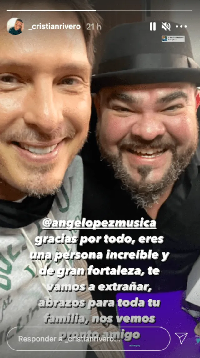 Cristian Rivero se despide de Ángel López tras el fin de Yo soy: “Eres increíble”
