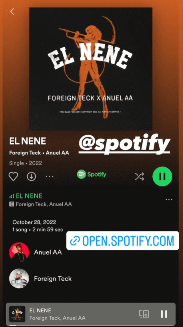 "El nene" ya está disponible en Spotify.