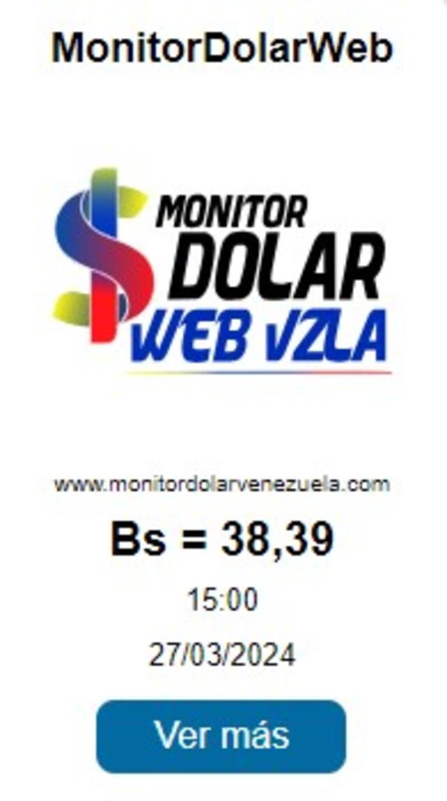 Monitor dólar hoy, 27 de marzo de 2024. Foto: monitordolarvenezuela.com   