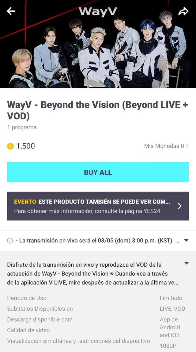 WayV Vlive concierto online