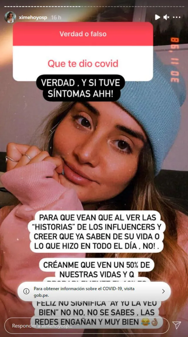 Ximena Hoyos confiesa que tuvo COVID-19. Foto: Ximena Hoyos Instagram