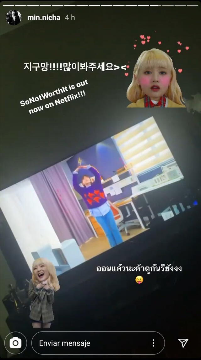 Historia de Minnie sobre So not worth it! Foto: captura Instagram