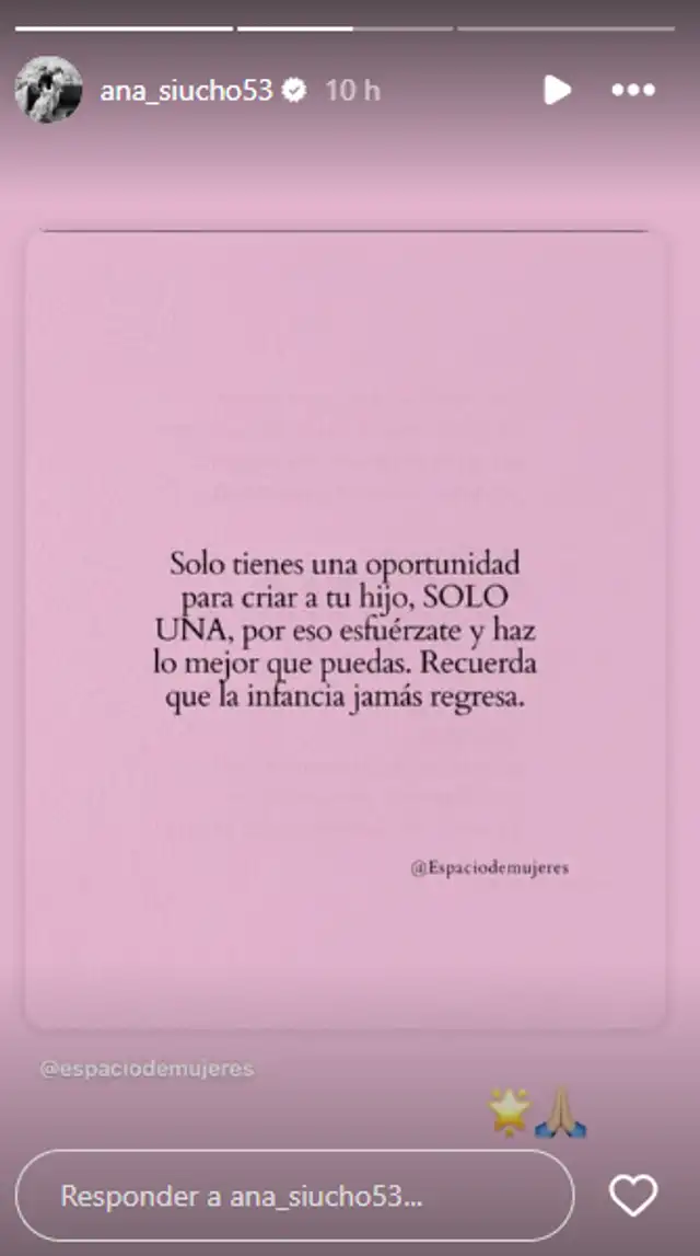Ana Siucho publica potente mensaje en su regreso a redes sociales