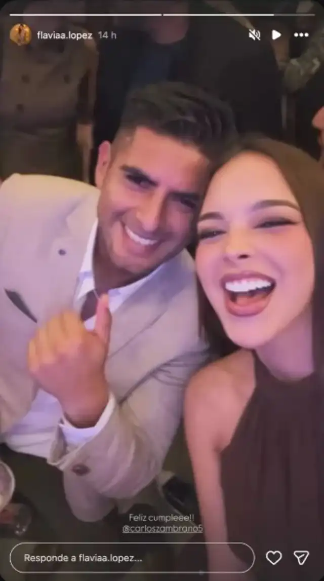 Flavia López y Carlos Zambrano en su fiesta de cumpleaños. Foto: Instagram.   
