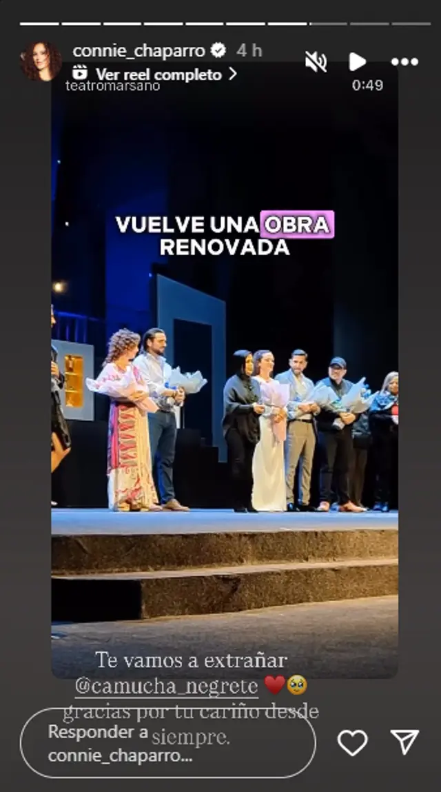 Mensaje de Connie Chaparro.Foto: captura/Instagram   