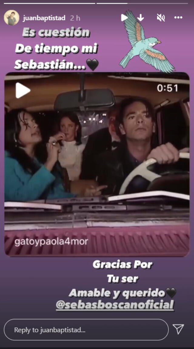 Juan Adolfo Baptista dedica mensaje a Sebastián Boscán. Foto: Instagram/@juanbaptistad Juan Adolfo Baptista dedica mensaje a Sebastián Boscán. Foto: Instagram/@juanbaptistad