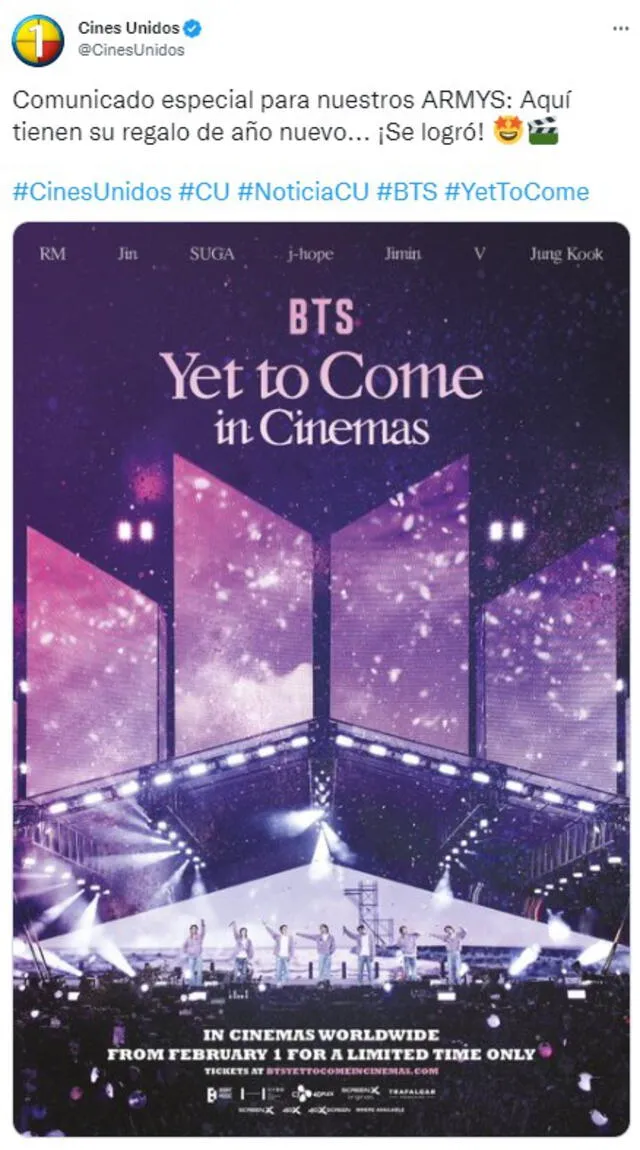 BTS, “yet to come in Cinemas” en Venezuela: cines, fecha de estreno y preventa para la película