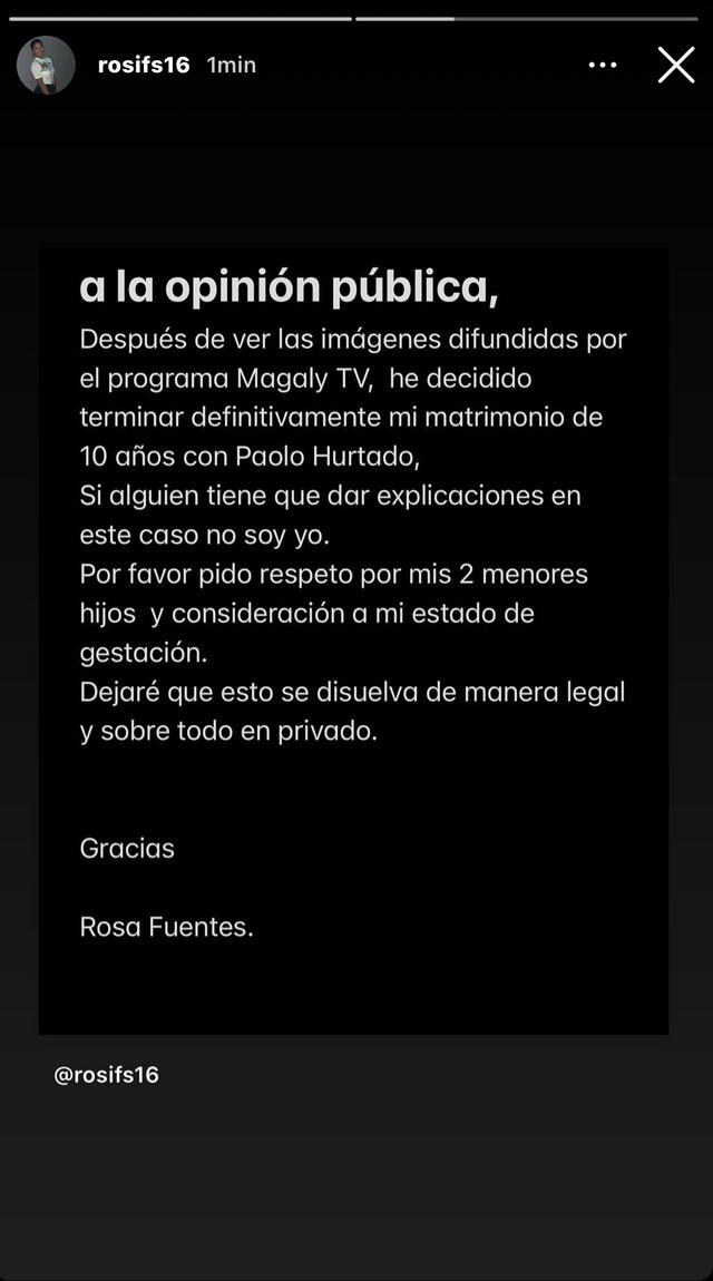 Esposa de Paolo Hurtado informa separación del futbolista. Foto: Instagram / Rosa Fuentes   