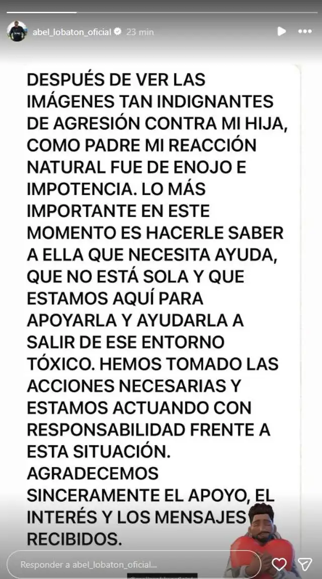  Abel Lobatón se pronuncia sobre agresión de Bryan Torres contra su hija Samahara. Foto: captura Instagram   