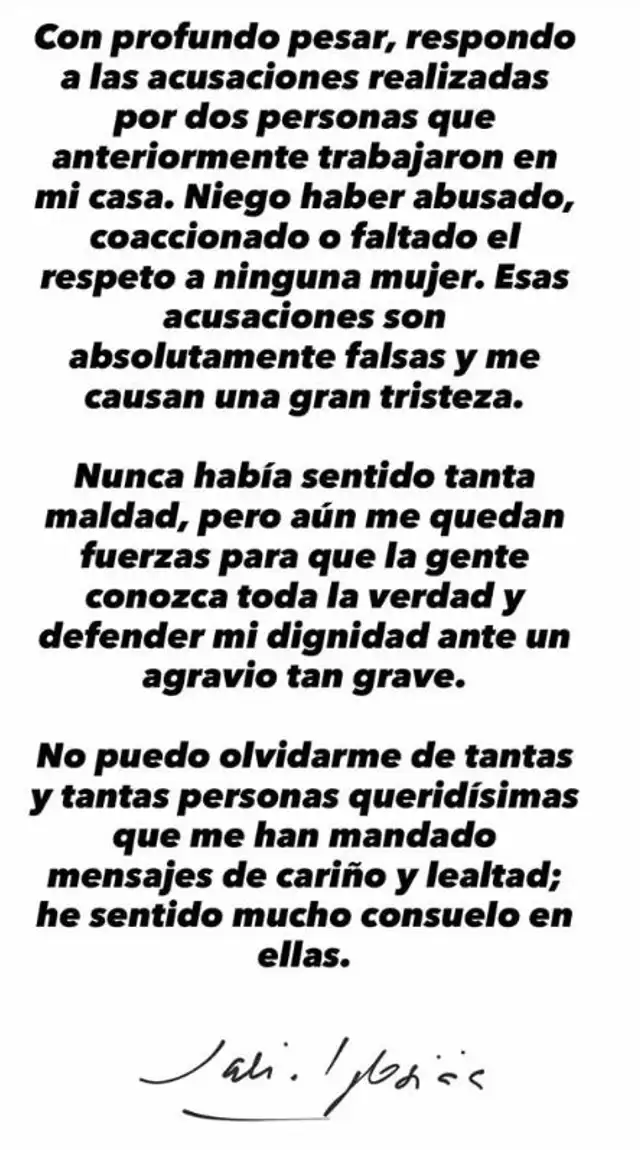 Julio Iglesias se defiende de grave acusación. 