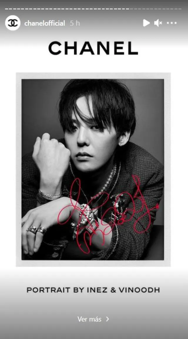 G-Dragon de BIGBANG en la foto oficial para Chanel. Foto: @chaneloffical