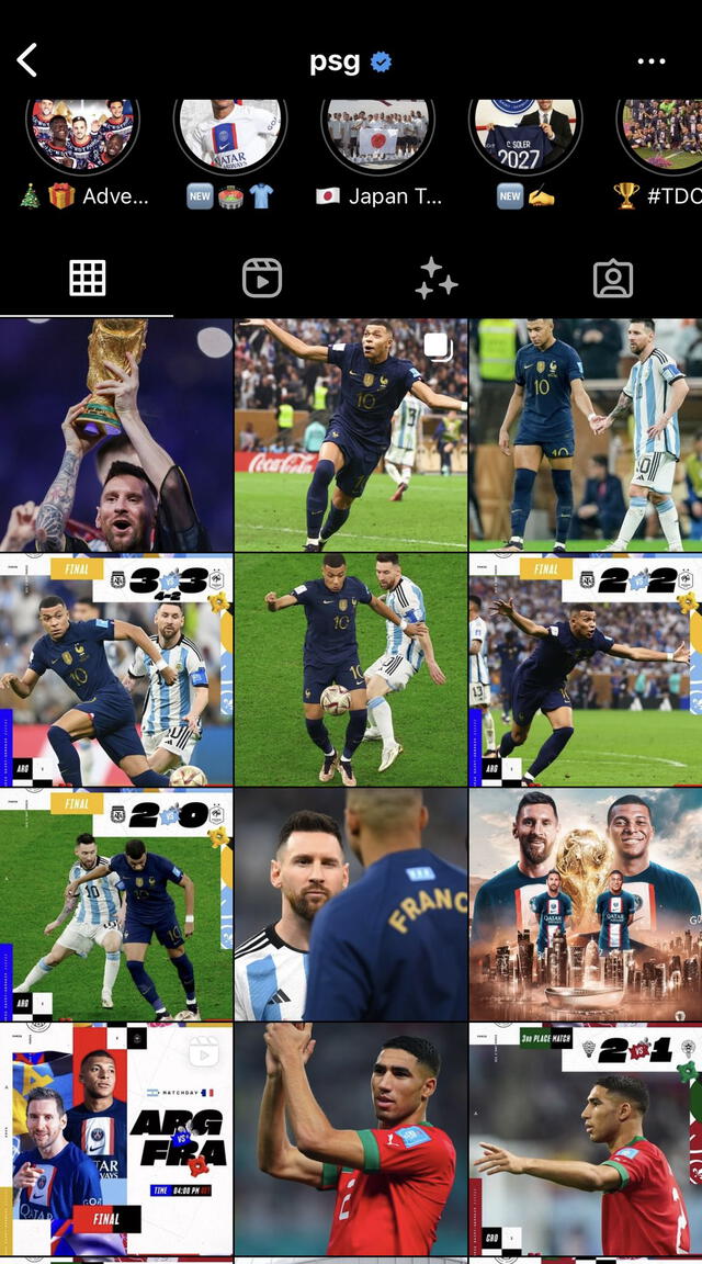 Messi solo tiene una publicación como protagonista en el Instagram del PSG. Foto: captura Instagram