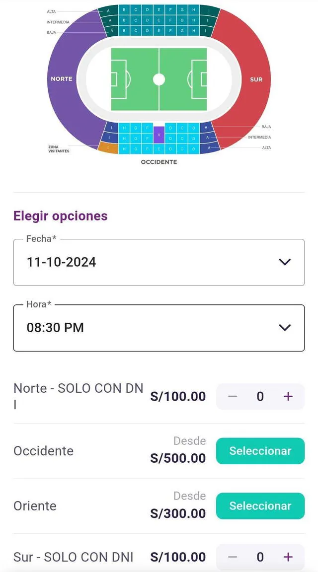  Los costos de los tickets van desde los 100 soles. Foto: captura de Yape   