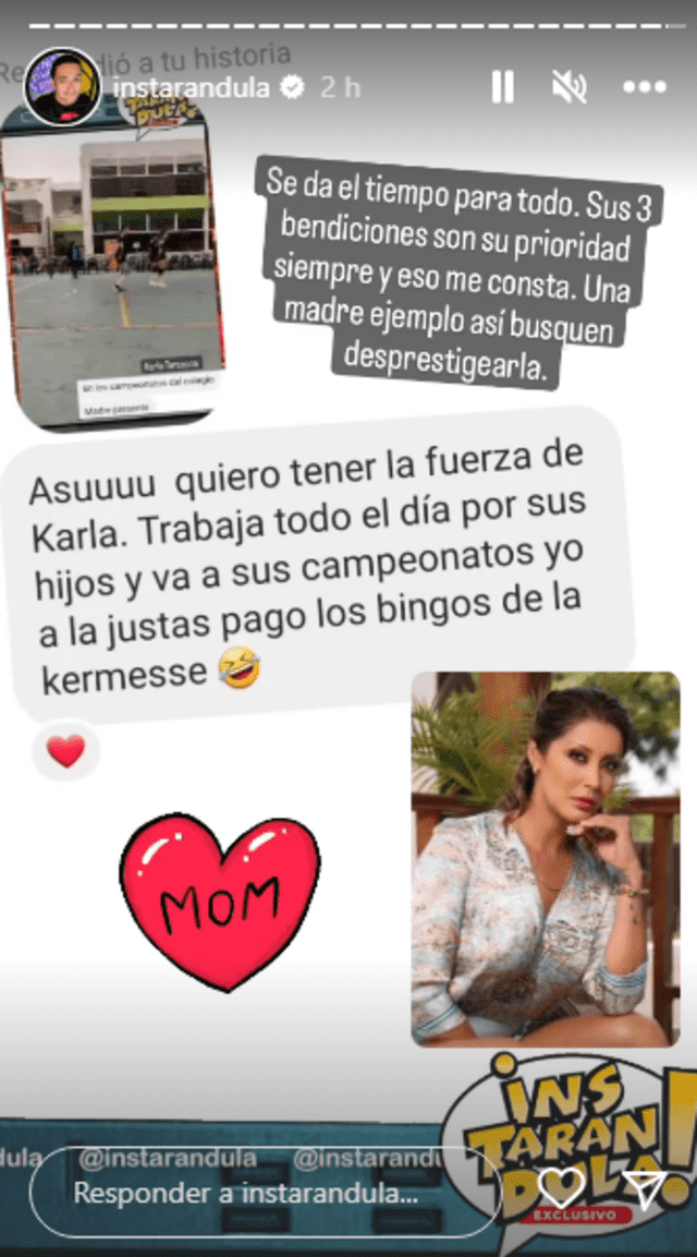 Samuel Suárez muestra solidaridad con Karla Tarazona. Foto: Instagram 