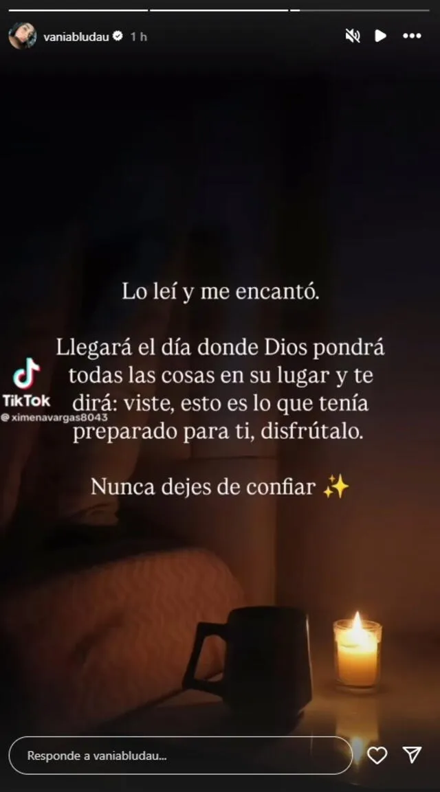  Mensaje de Vania Bludau en medio de la ruptura de Onelia Molina y Mario Irivarren. Foto: difusión   