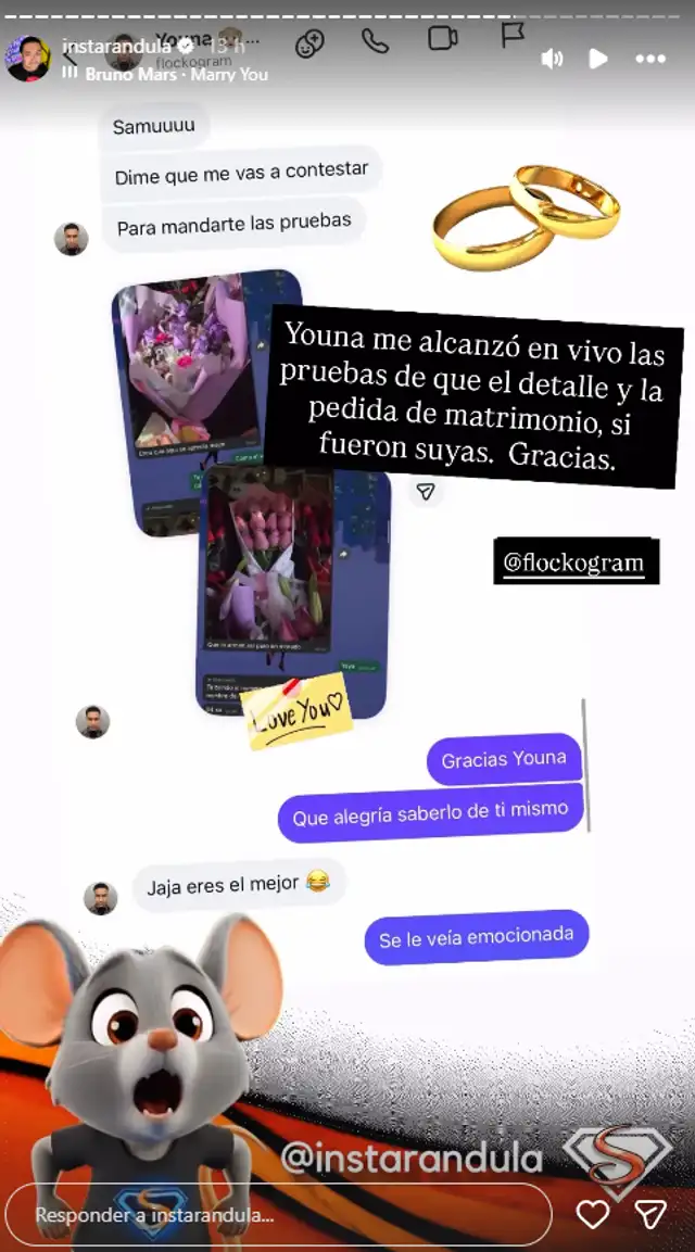 Youna revela pruebas de pedida de mano a Samahara Lobatón Youna revela pruebas de pedida de mano a Samahara Lobatón