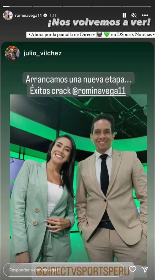  Romina Vega trabaja en otro canal. Foto: captura/Instagram    