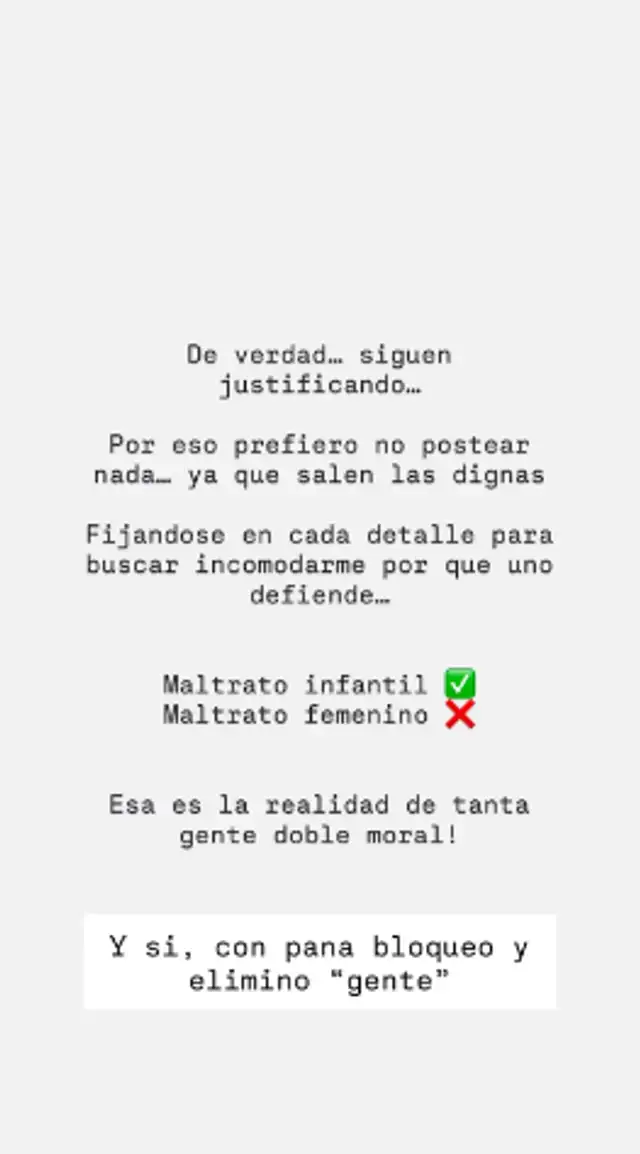 Mensaje de Juan Victor contra Andrea San Martín