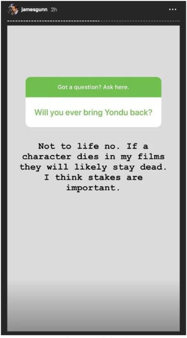 La respuesta de James Gunn sobre el posible regreso de Yondu al UCM.