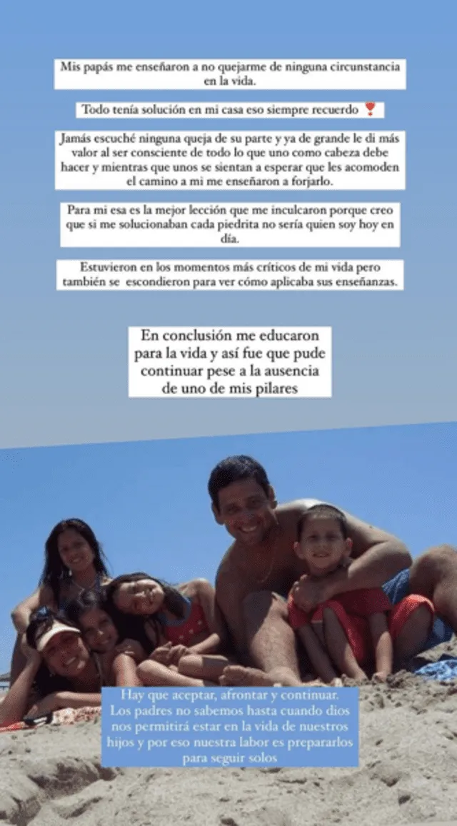 Andrea San Martín dedicó conmovedor mensaje a sus padres. Foto: Andrea San Martín/Instagram.