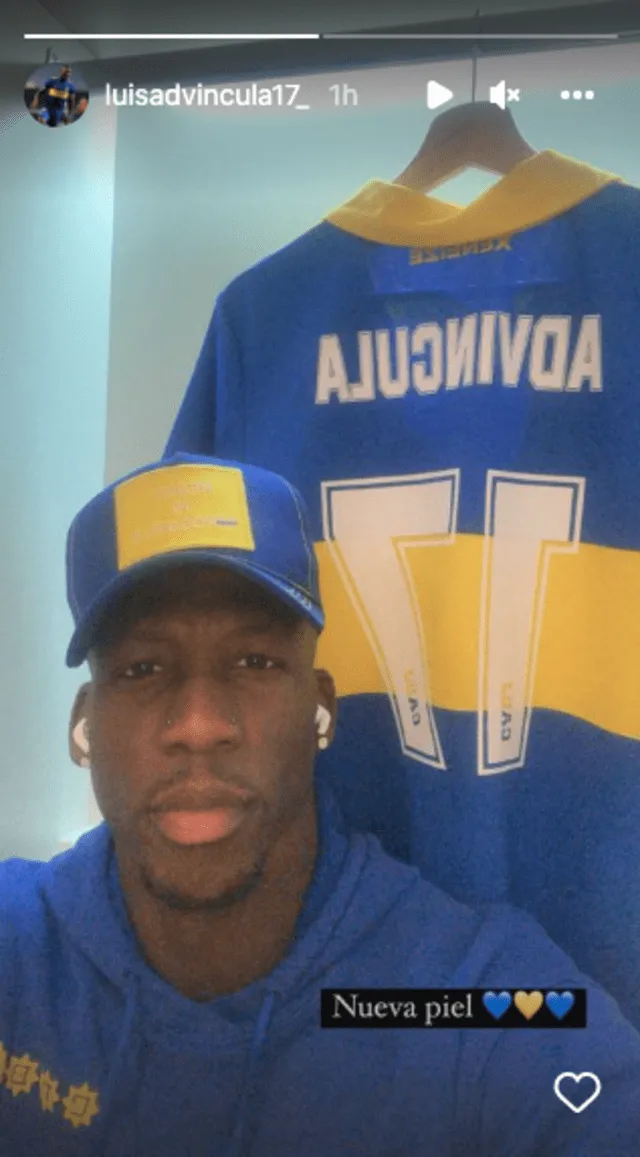 Luis Advíncula con la nueva camiseta de Boca Juniors. Foto: captura Instagram Luis Advíncula.