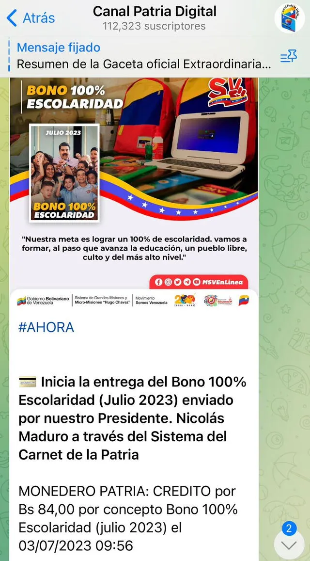 Bono Escolaridad | nuevo monto