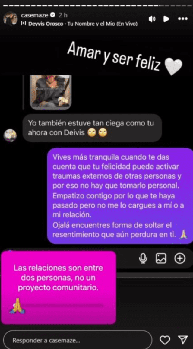  Cassandra Sánchez defiende a Deyvis Orosco.   