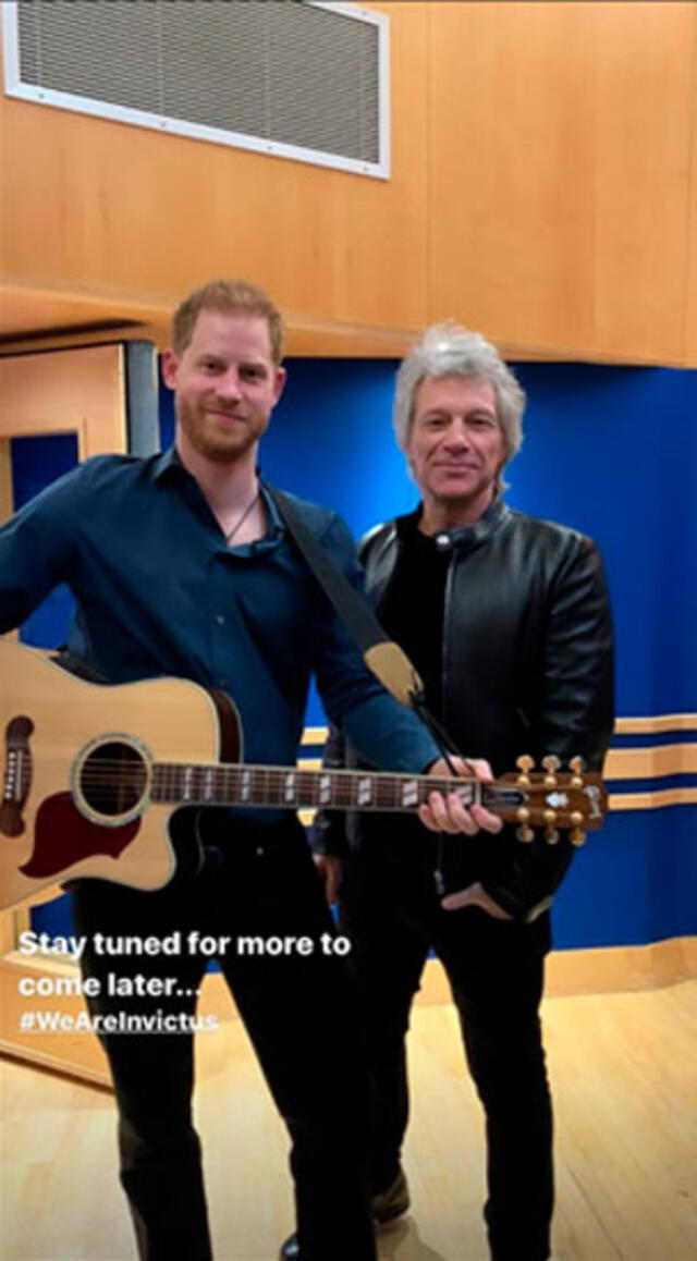 El príncipe Harry  y Jon Bon Jovi se juntan para cantar. Foto: Instagram