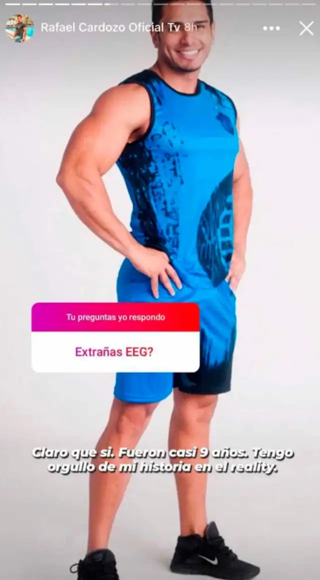 Rafael Cardozo admitió que extraña competir en Esto es Guerra. Foto: Rafael Cardozo Instagram