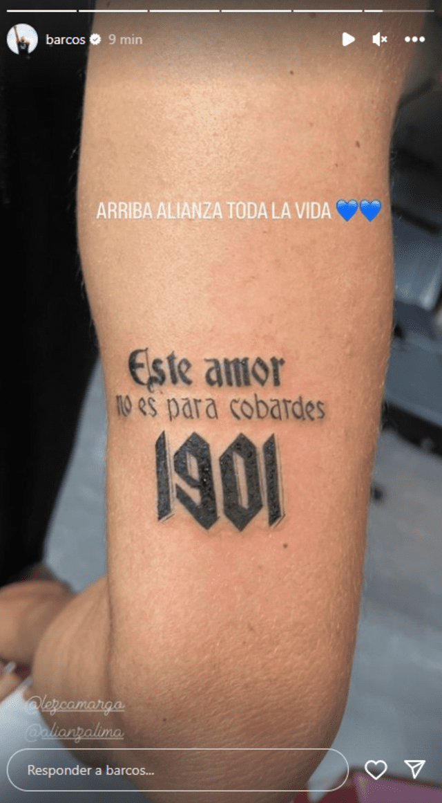 Así quedó el tatuaje de Hernán Barcos. Foto: captura de Instagram de Hernán Barcos   