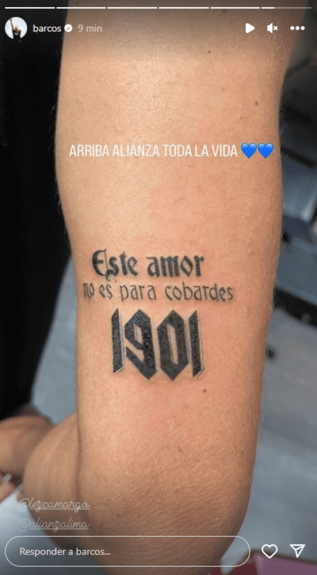 Así quedó el tatuaje de Hernán Barcos. Foto: captura de Instagram 