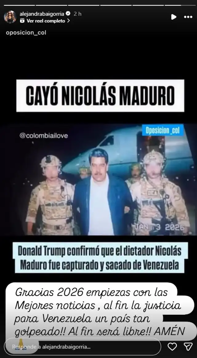 Mensaje de Alejandra Baigorria. Foto: Instagram   