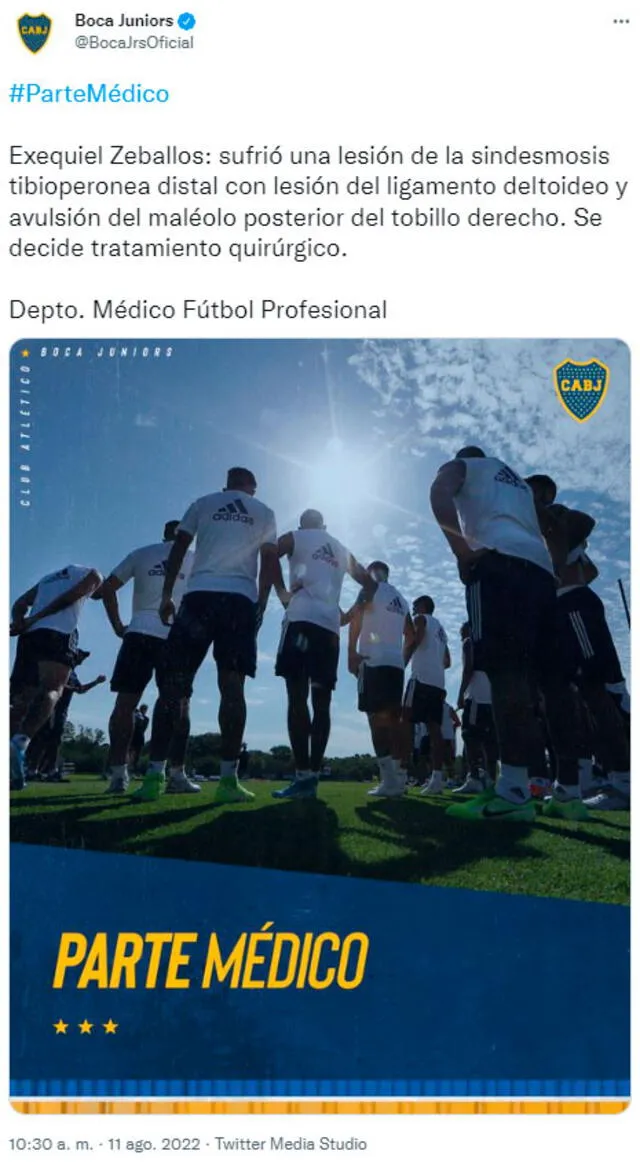 Parte médico de Boca Juniors