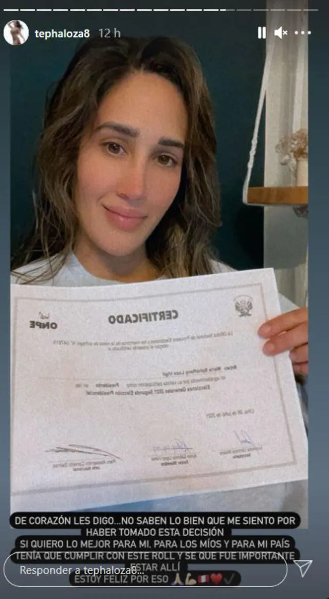 Tepha Loza tras ser voluntaria como miembro de mesa