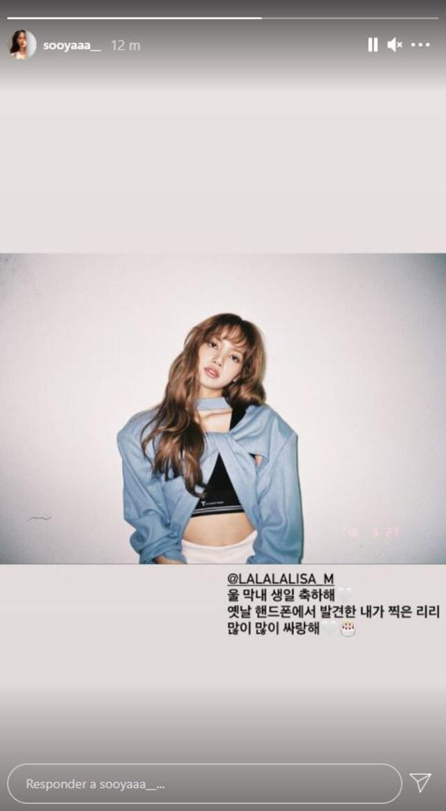 Mensaje de Jisoo por el cumpleaños de Lisa de BLACKPINK. Foto: captura Instagram Mensaje de Jisoo por el cumpleaños de Lisa de BLACKPINK. Foto: captura Instagram