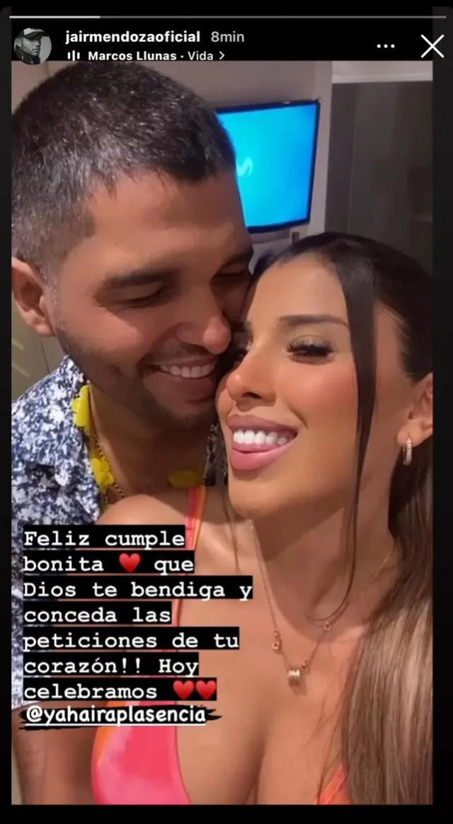  Jair Mendoza saluda a Yahaira Plasencia por su cumpleaños. Foto: Instagram/Jair Mendoza    