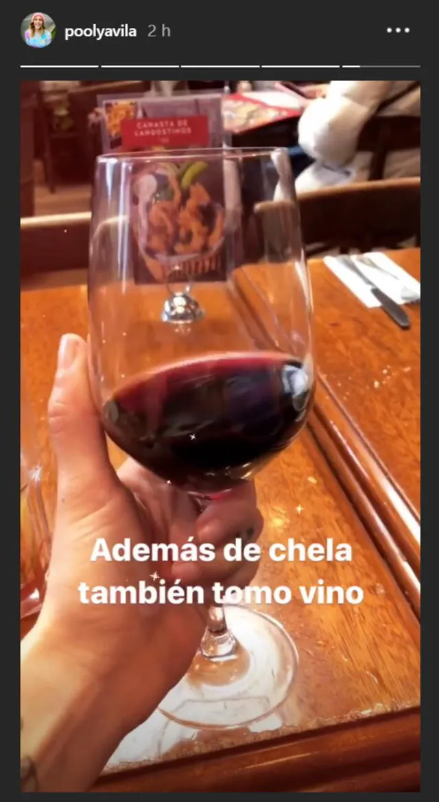 Poly Ávila y su mensaje en historias de Instagram.