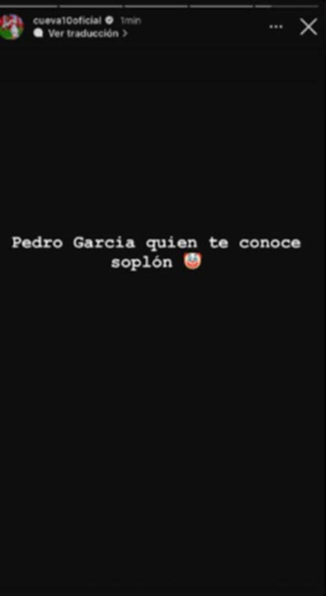 Cueva arremetió contra un personaje de la prensa deportiva. Foto: captura de Instagram  