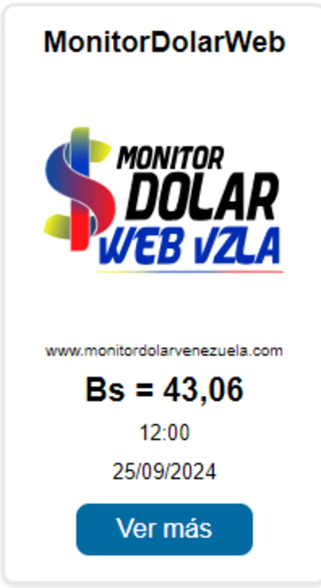  Precio del dólar en plataforma Monitor Dólar hoy, miércoles 25 de septiembre. Foto: monitordolarvenezuela.com   