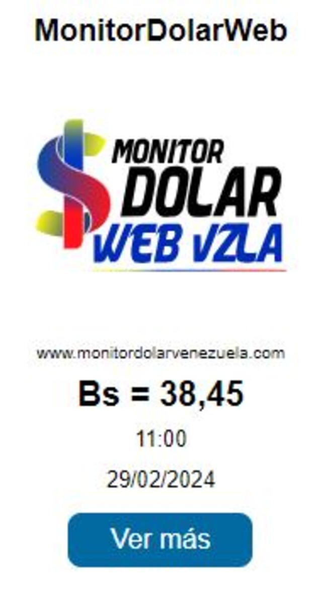 Monitor hoy Dólar, 29 de febrero: precio del dólar en Venezuela. Foto: monitordolarvenezuela.com   