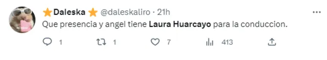  Fans aplauden conducción de Laura Huarcayo. Foto: Twitter   