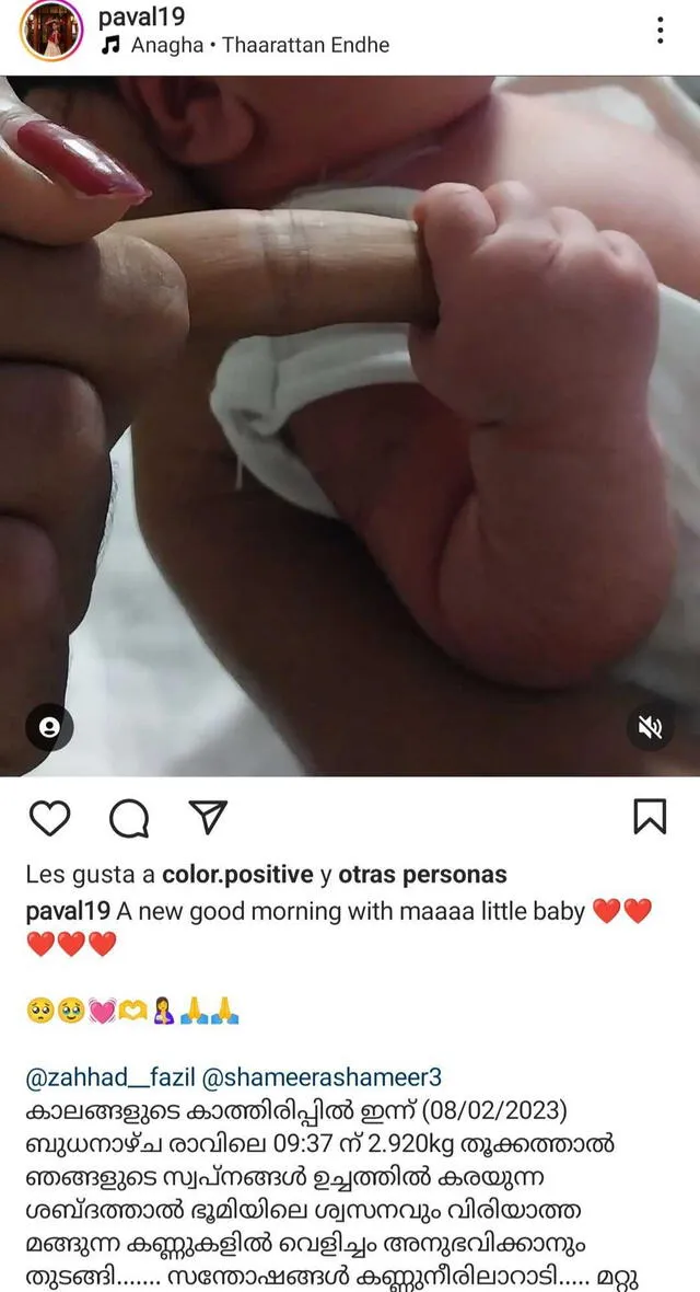  Última publicación de Paval sobre su bebé. Foto: paval19 / Instagram<br>    
