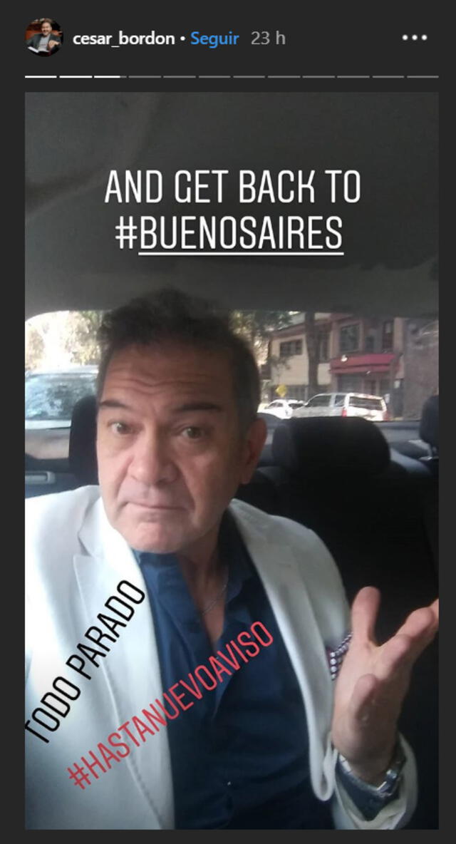 La historia que compartió el actor argentino en Instagram.