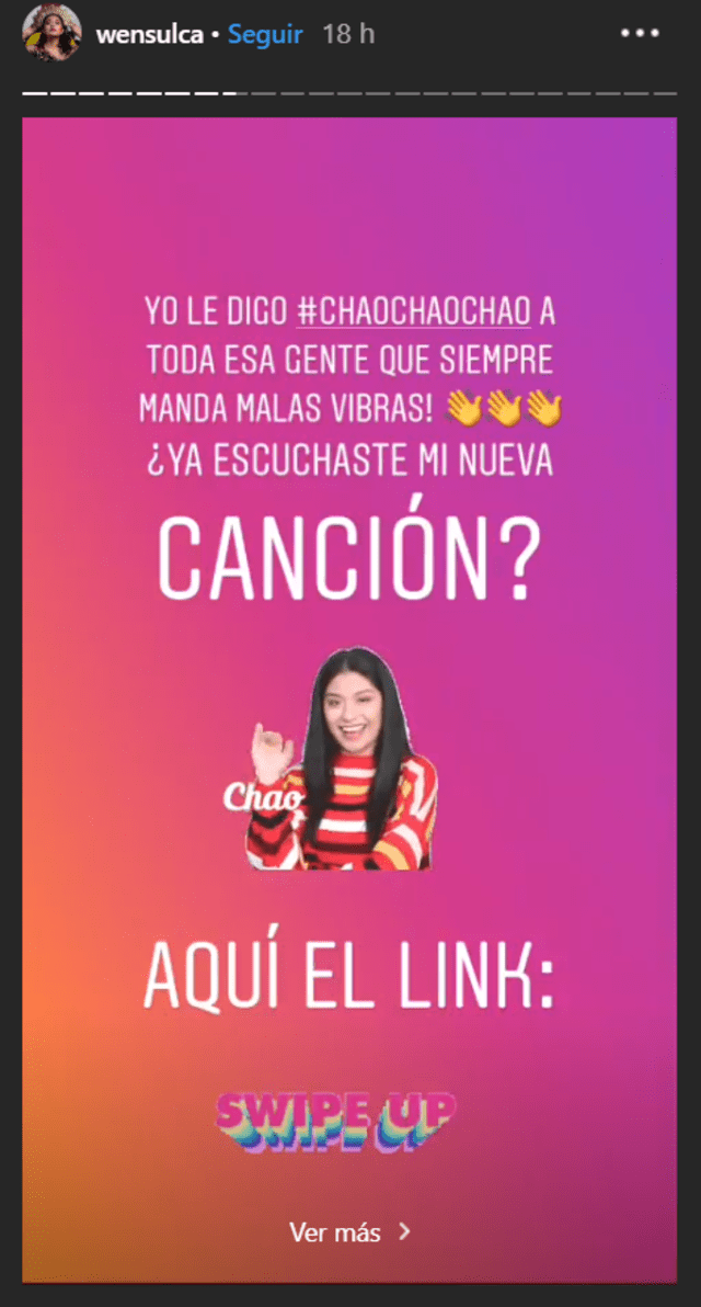 Historia del Instagram de Wendy Sulca