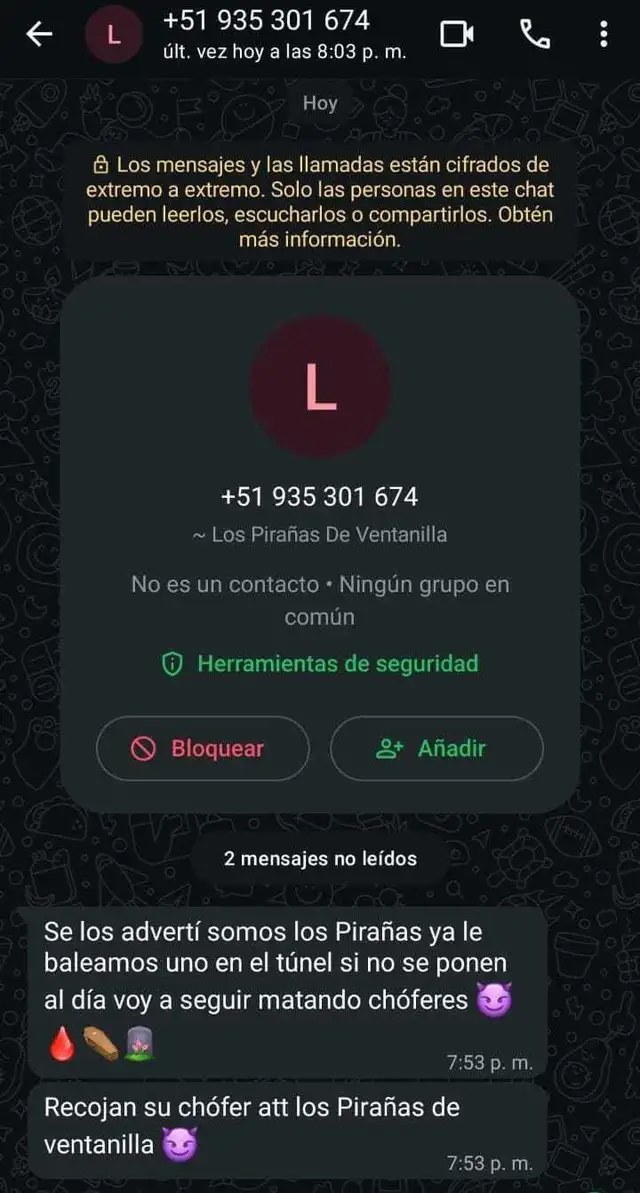  Choferes recibieron mensajes extorsivos tras el ataque. Foto: difusión<br>    