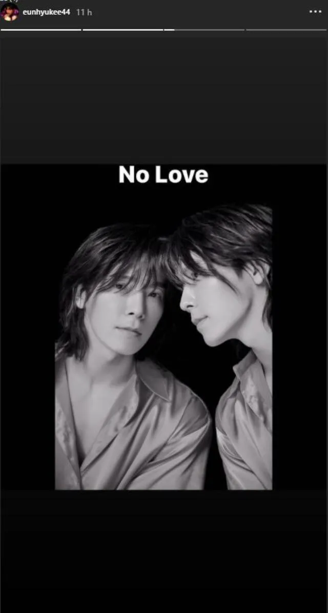 Publicación de Eunhyuk sobre "No love" de SUPER JUNIOR D&E en Instagram. Créditos: @eunhyukee44