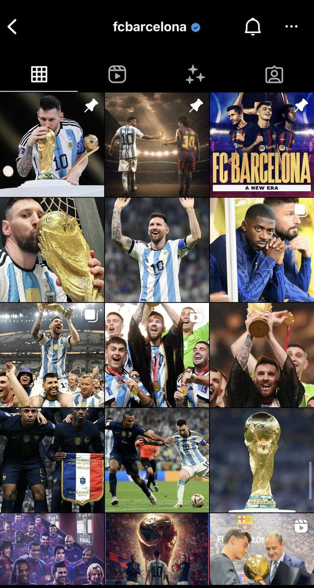 Messi tiene 7 publicaciones en el Instagram del Barcelona. Foto: captura Instagram